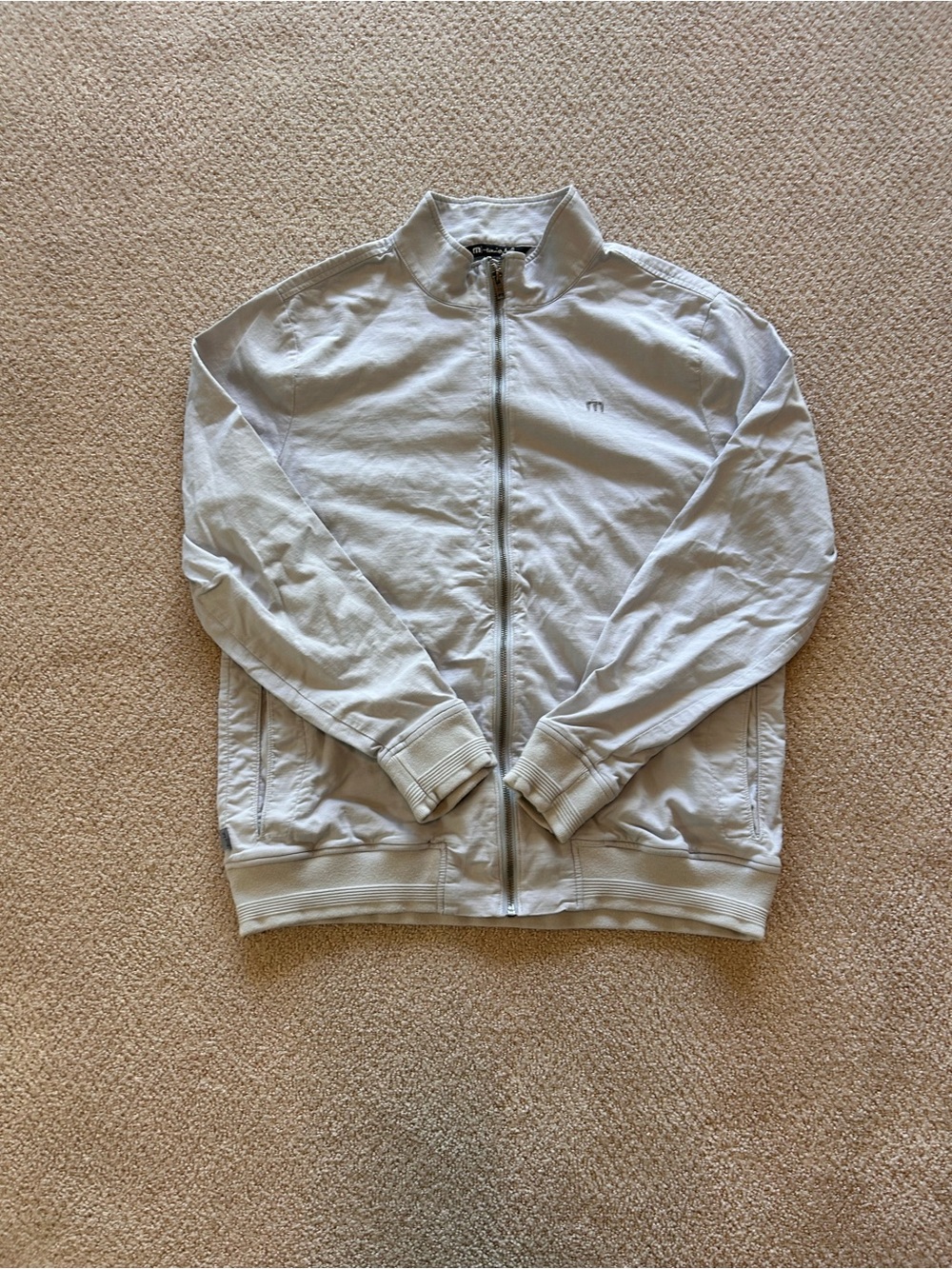 Travis Mathew Light Gray Men's Zip-Front Bomber
